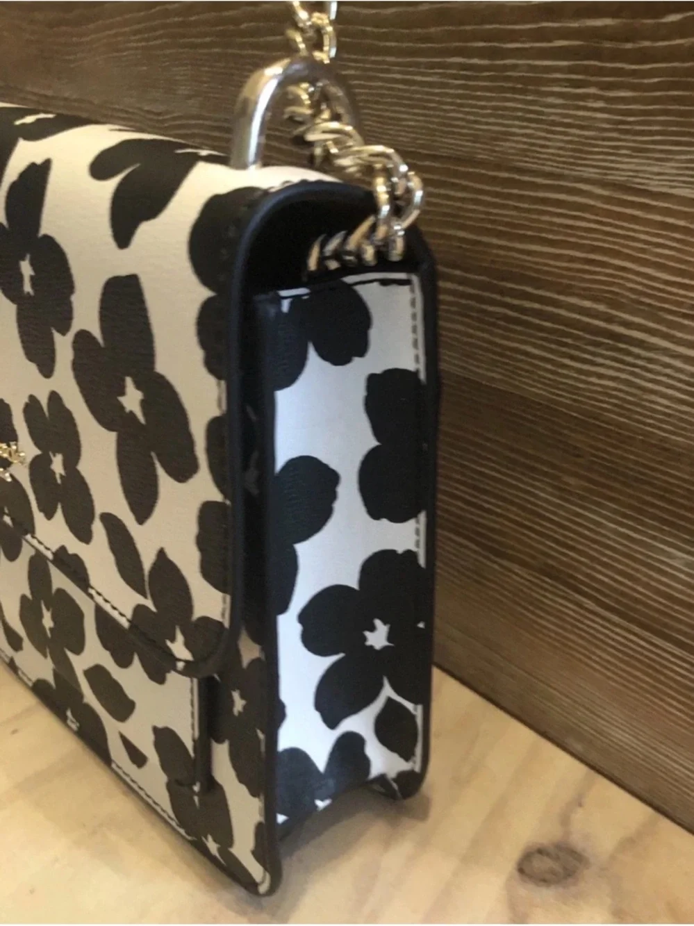 Kate Spade New York Black & White Floral Crossbody Bag - Picture 10 of 12